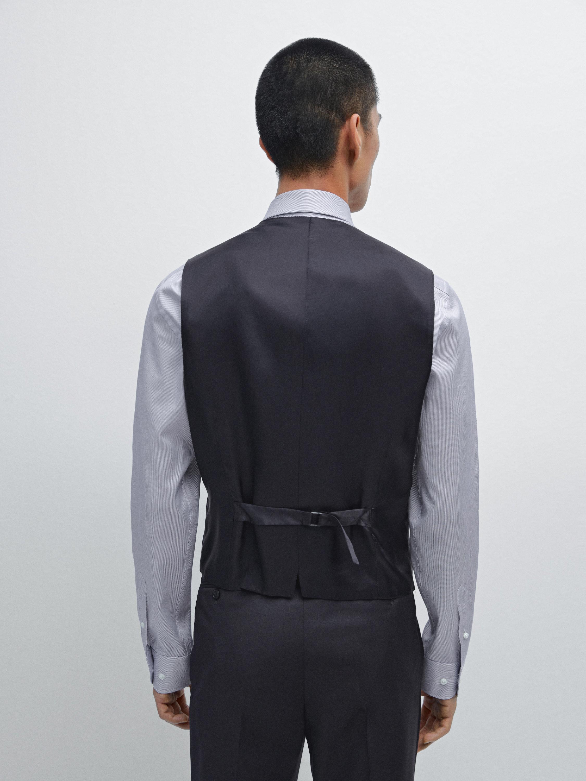 Gilet de costume uni 100 % laine